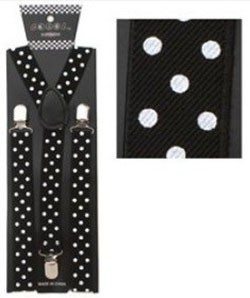 Black and White Polka Dot Suspenders