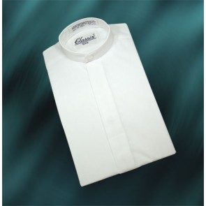 Boys NON PLEATED White Tuxedo Shirt Mandarin Collar