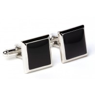 Cufflinks Faux Onyx Square Cuff Links