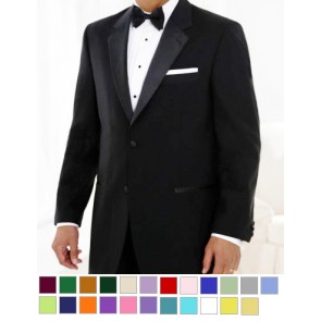 Black Microfiber Tuxedo Package With Any Color vest & Bowtie