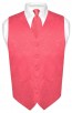 Mens Paisley Tone On Tone Coral Vest with Tie Set