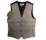 Mens Brown Rustic Slim Fit Wool Tweed Vest with inner pocket Brown