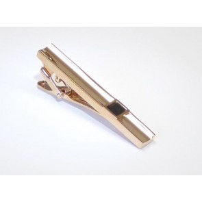 Rose Gold Fiber Optic Tie Bar with Black Faceted stone