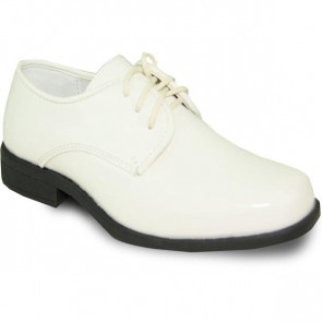 Boys Ivory Patent Leather Tuxedo Shoe