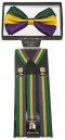Mardi Gras Suspender and Bowtie Set Mens