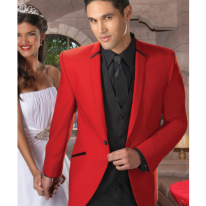 Red Illusion Used COAT ONLY with Black Trim