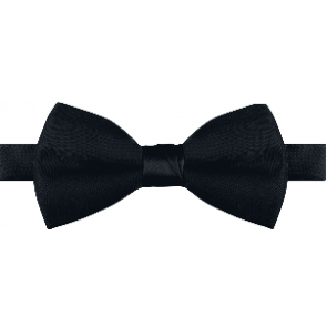 Mens Black Poplin Poly Pre tied bowtie Non Shinny