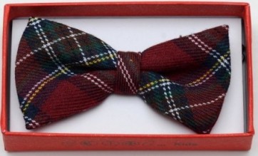 Kids Red Plaid Christmas Bowtie