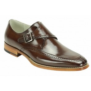 Amato Men's Brown Buckle Slip-On Dress Shoe