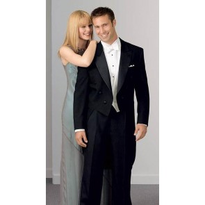 Mens Peak Lapel Tails Tuxedo Coat And Pants