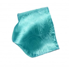 Paisley Turquoise Pattern Satin Pocket Square