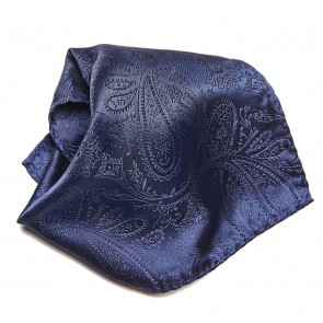 Paisley Navy Pattern Satin Pocket Square