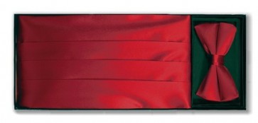 Cummerbunds Bowtie BURGUNDY Silk Cummerbund and Bow Tie Set