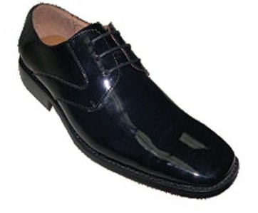 Classic BLACK Patent Leather Lace Up Tuxedo Shoes