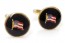 Cufflinks American US Flag Patriotic on Black Background Gold Finish