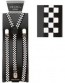 Black and White Checkered Thin Suspenders
