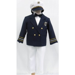 Boys Sailor Nautical Suit with Full Coat 5-Piece Set