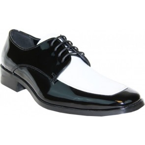 Black and White Tuxedo Zoot Shoes Slighty Square Toe