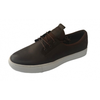 Mens Brown Athelic Shoes with White Soles 