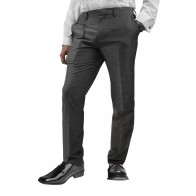 Dress Pants Slim Fit Gray Microfiber Wool Feel Dress Slacks