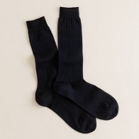 Mens Tuxedo Socks Black Ribbed Formal Hose