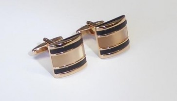 Rose Gold Cufflinks  Fiber Optic Center Stone