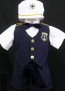 Sailor Suit  Nautical Shorts and Short Sleeve with Vest and Short Set