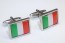 Italian Flag Cufflinks Silver Finish