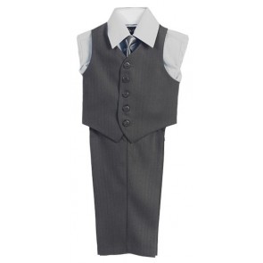 Boys Vest Set 4-Piece Vest Set with Pants Shirt and Tie Closeout-Overstock