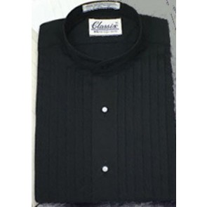 Boys Tuxedo Shirt BLACK MANDARIN Collar Tuxedo Shirt