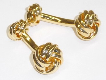 Cufflinks TWO SIDED LOVE KNOTS Cuff Links Gold