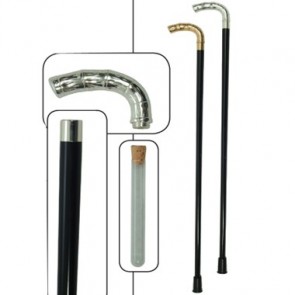 Walking Stick Liquor Bottle Cane With Bamboo Handle Gold