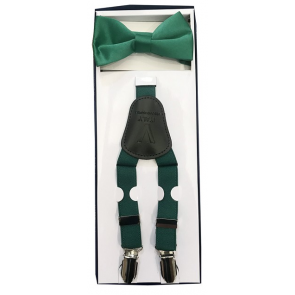 Boys Emerald Suspender and Bow Tie Set Kids Wedding Colors