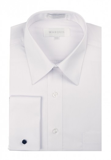 Men's Dress Shirt with French Cuffs and Knotted Cuff Links