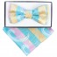 Boys Aqua And Yellow Paisley Pattern Bowtie and pocket square