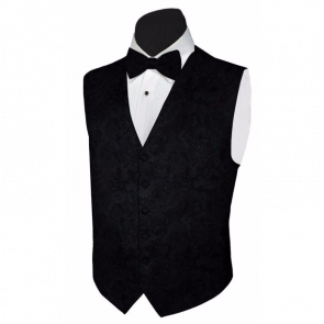 Mens Paisley Vest and Bow Tie Set Wedding Colors