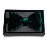 Mens Hunter Green VELVET Pre-tied Bowtie- Holiday Bowtie 