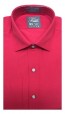 Red Fitted Microfiber Dress Shirt Laydown Collar
