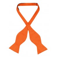 Mens Paisley Satin Self tie Bowtie Orange 