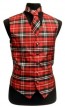 Plaid Tartan Christmas Vest and Tie Black Red And White