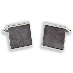 Genuine Iridescent Obsidian Stone Square Cufflinks