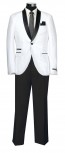 White and Black One Button Shawl Lapel Tuxedo