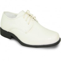Boys Ivory Patent Leather Tuxedo Shoe