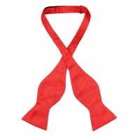 Mens Paisley Satin Self tie Bowtie Red