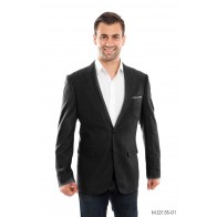 Mens Black Linen Sports Coat Peak Lapel- Coat Only