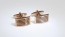 Rectangle Cufflinks Rose Gold Finish  Black Enamel Stripes