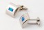 Regtangle Cufflinks with Sapphire Colored Stone