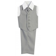 Boys Vest Set 4-Piece Vest Set with Pants Shirt and Tie All Colors 
