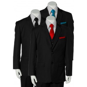 Boys Suit BLACK Baby Toddler Children Teen Suit Any Color Tie