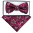 Boys Burgundy Wine Paisley Pattern Bowtie and pocket square